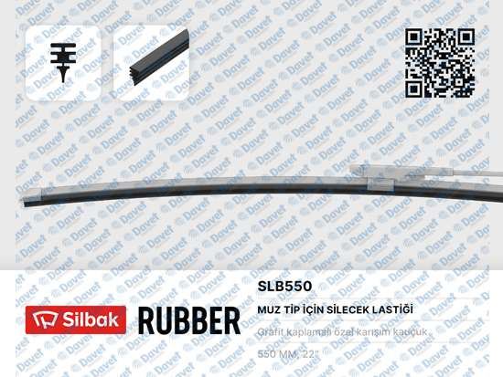 SILBAK SLB55 Muz Tipi Sileceklere Uygun Lastik 550mm